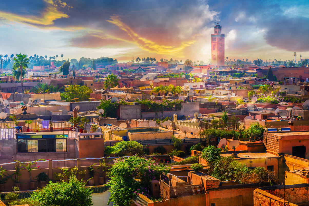 Panoramic views of Marrakech, Morocoo
